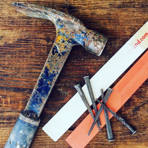 hammer and antique nails